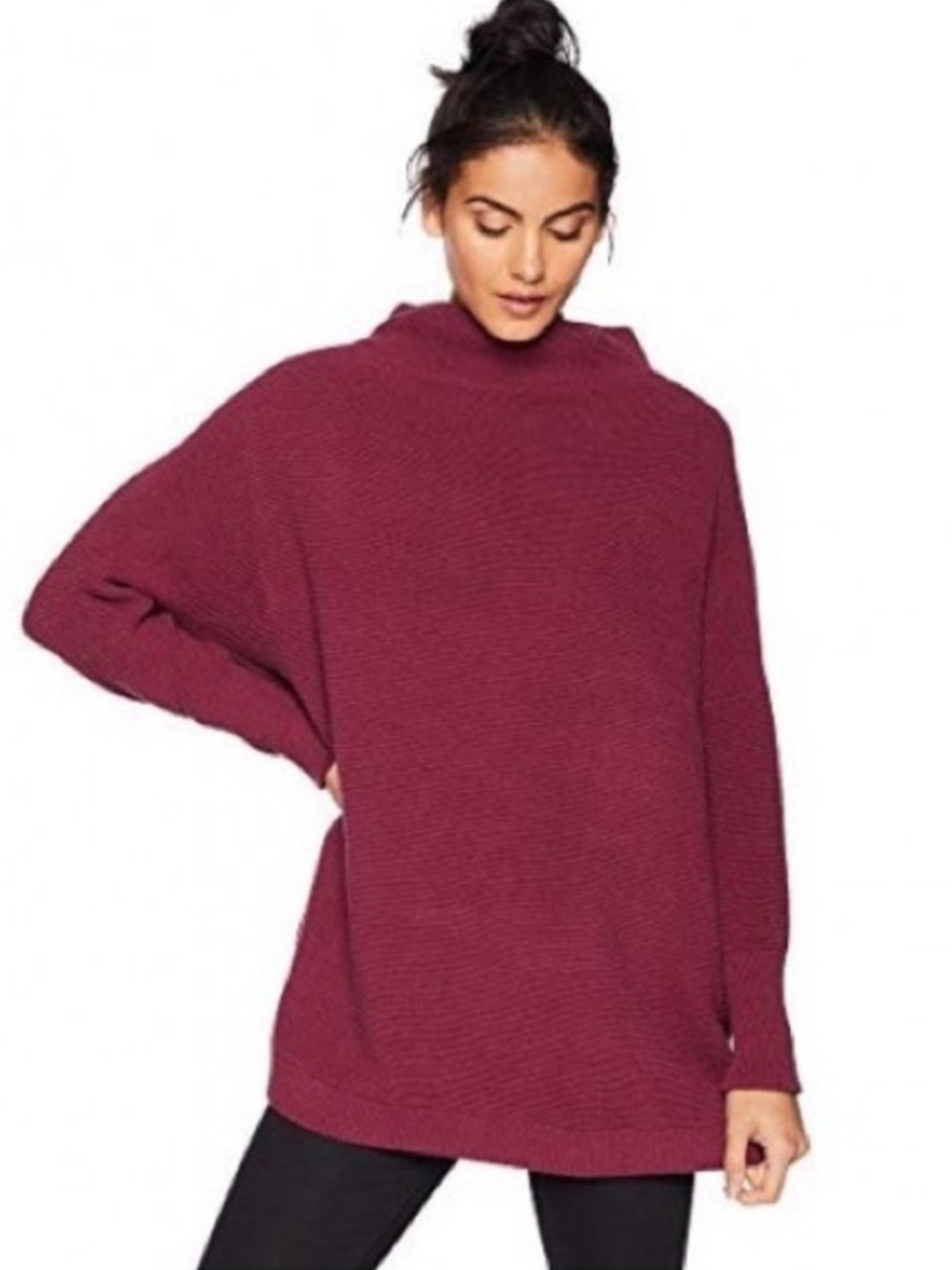 Free People Ottoman Slouchy Tunic Sweater | Dark Petals | Large